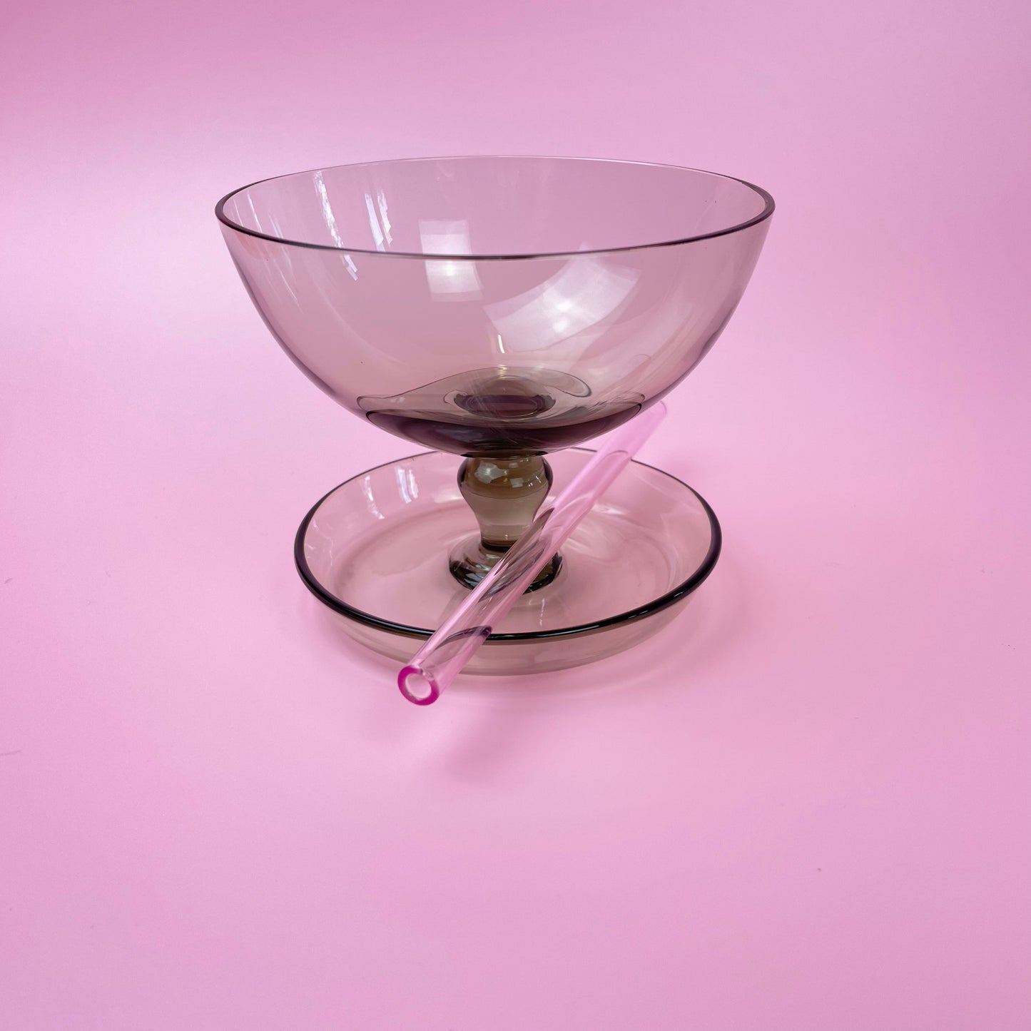 Vintage Sundae Coloured Glasses Drip Tray Cocktail