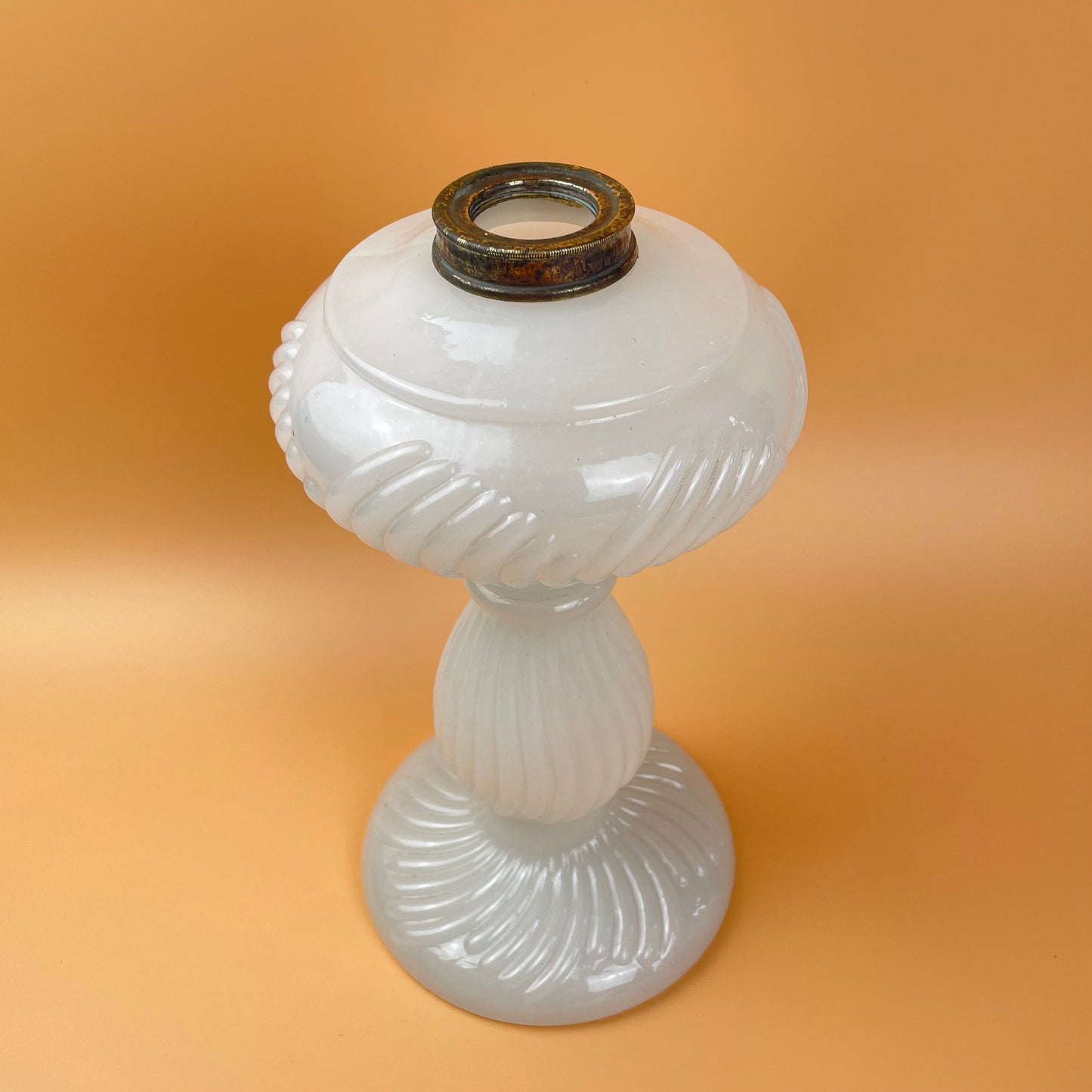 White Opaline Milk Glass Lamp Base Large