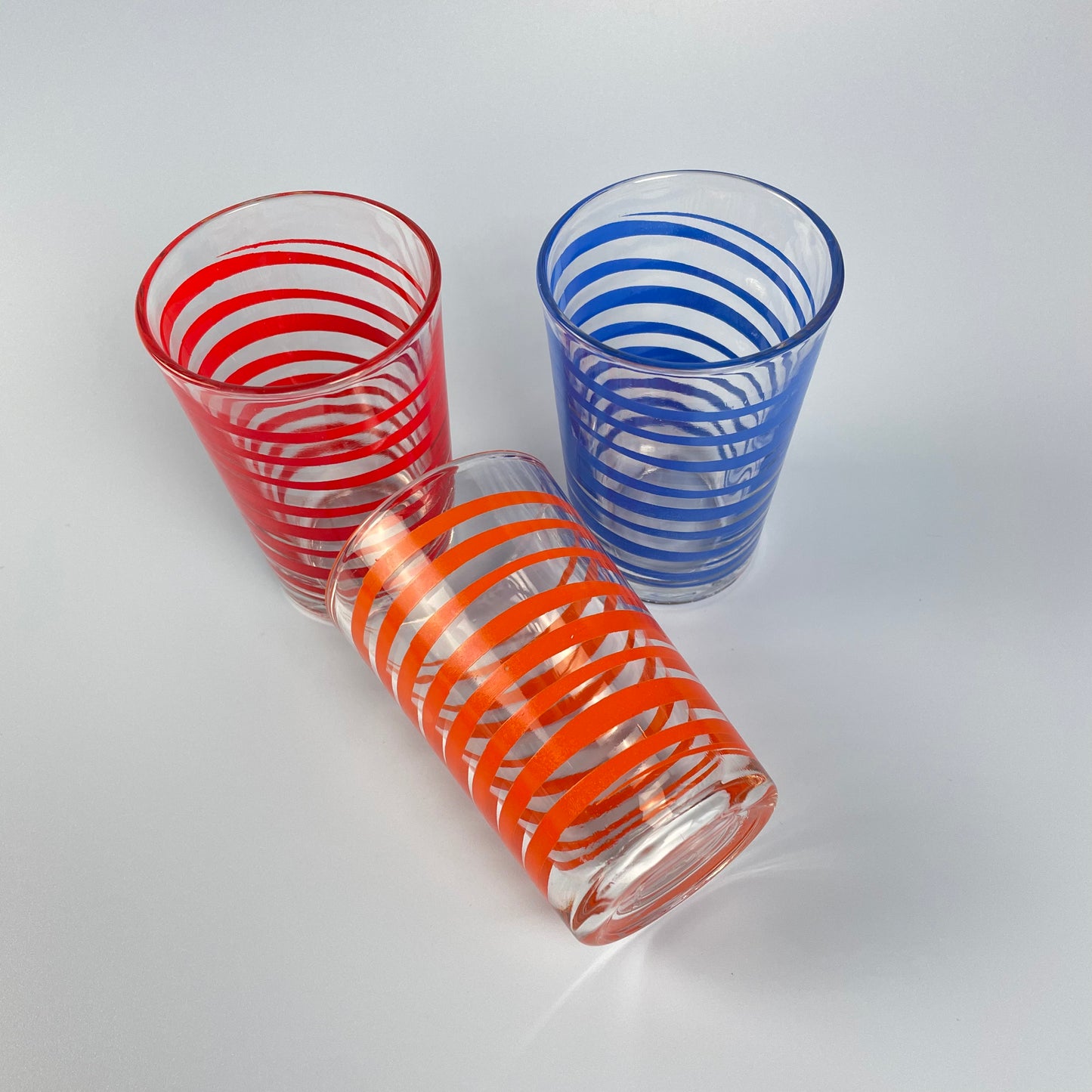 Mixed Colour Retro Striped Glasses x 3