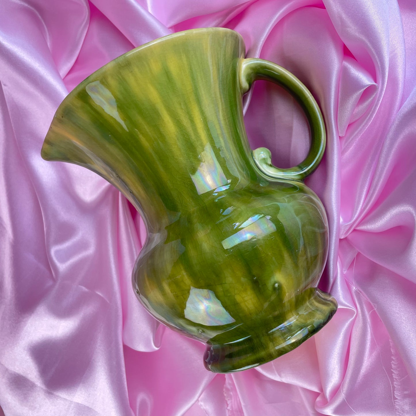 Green Yellow Drip Glaze Ceramic Jug