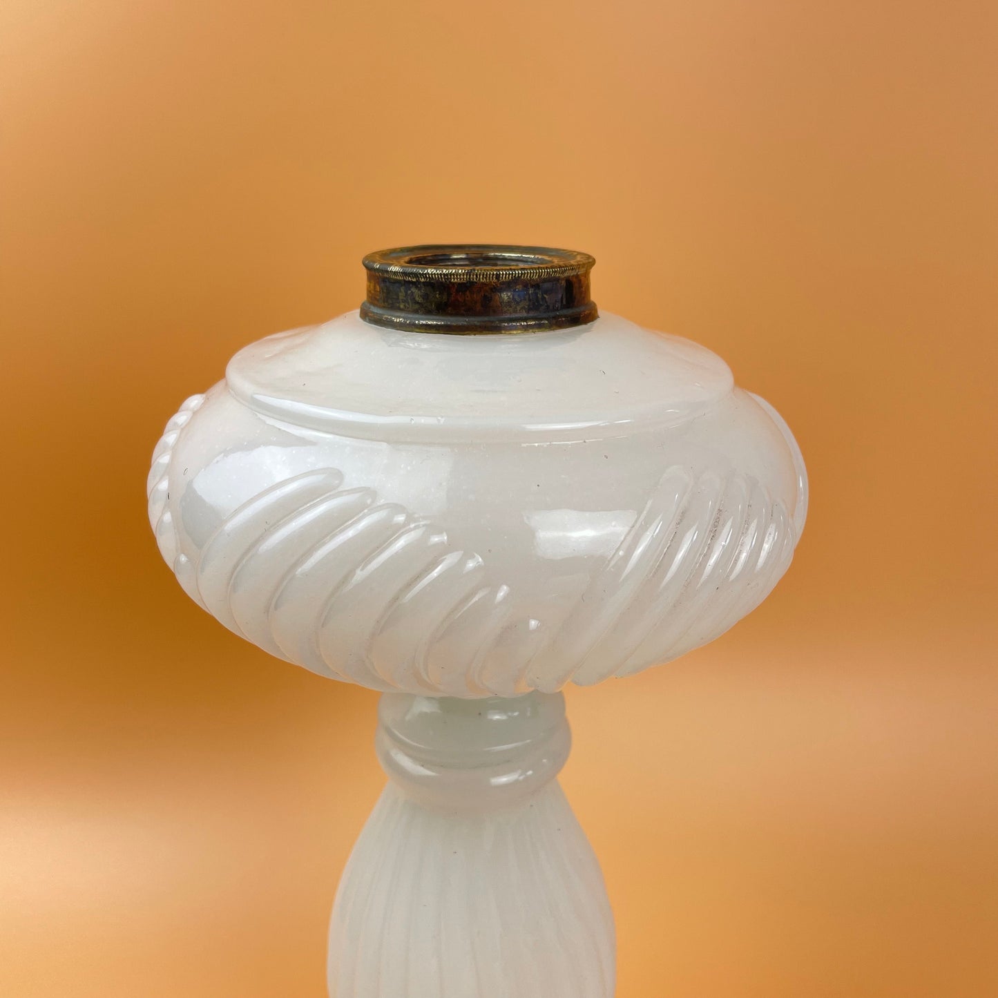 White Opaline Milk Glass Lamp Base Large