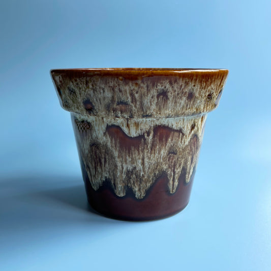 Brown Honeycomb Glaze Plant Pot