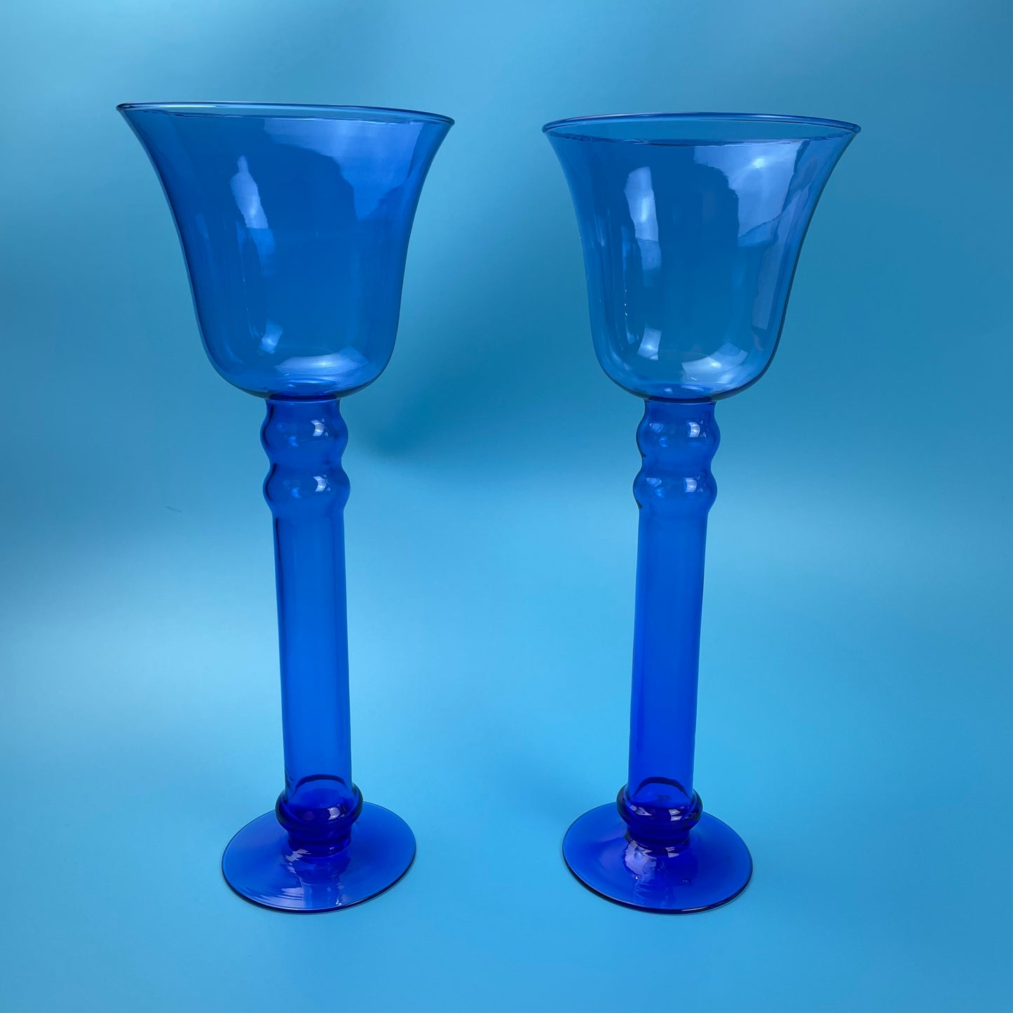 Blue Glass Mantle Decoration (Pair)