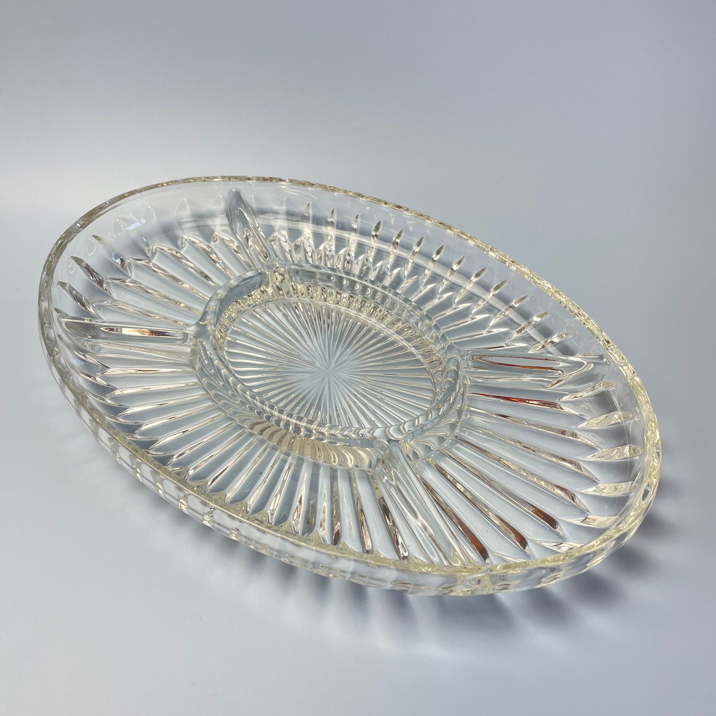 Vintage Glass Nibbles Platter Heavy