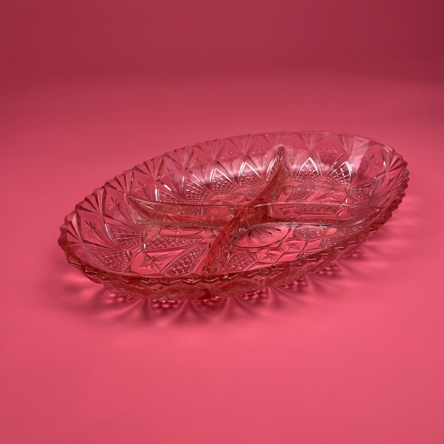 Pink Glass Nibbles Trinket Tray