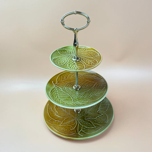 Three Tier Cake Stand Orange & Green Royal Winton Grimwades