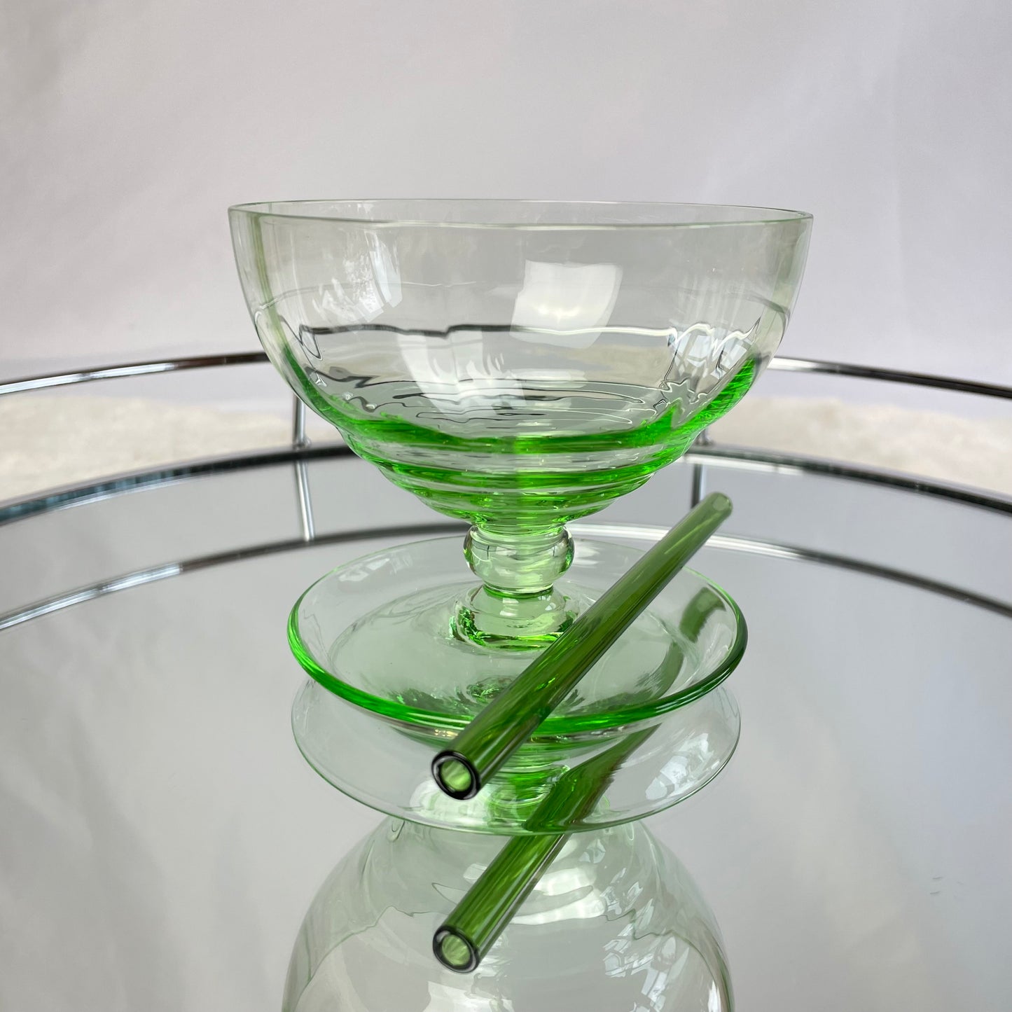 Vintage Green Sundae Glass