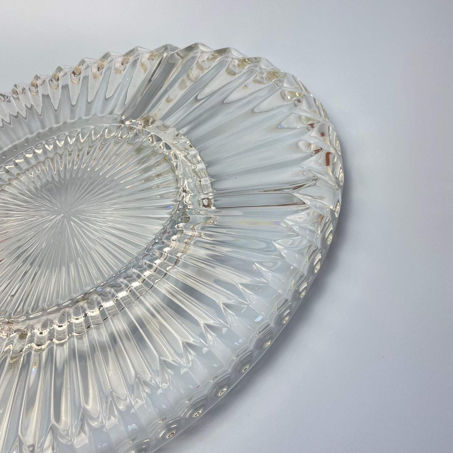 Vintage Glass Nibbles Platter Heavy