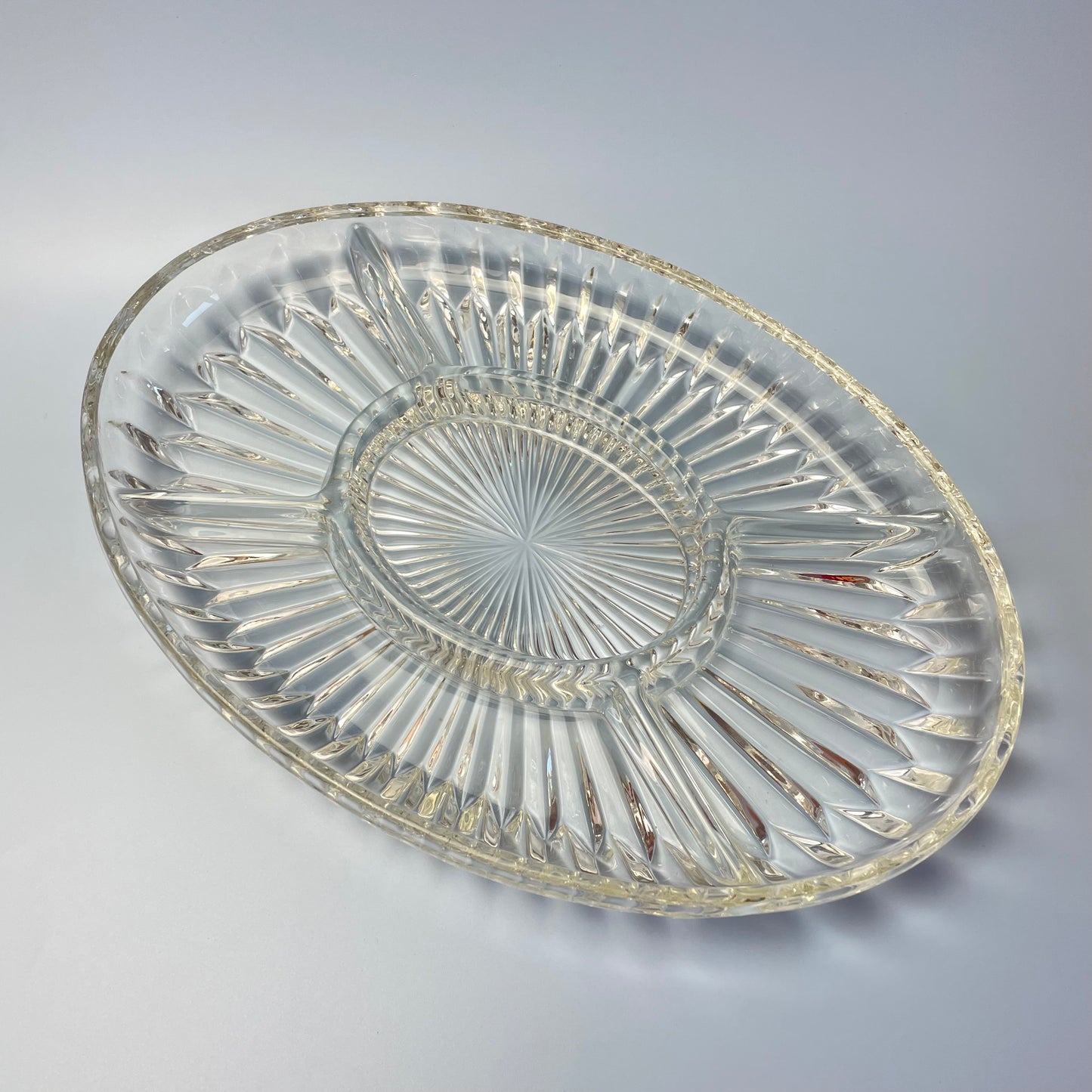 Vintage Glass Nibbles Platter Heavy