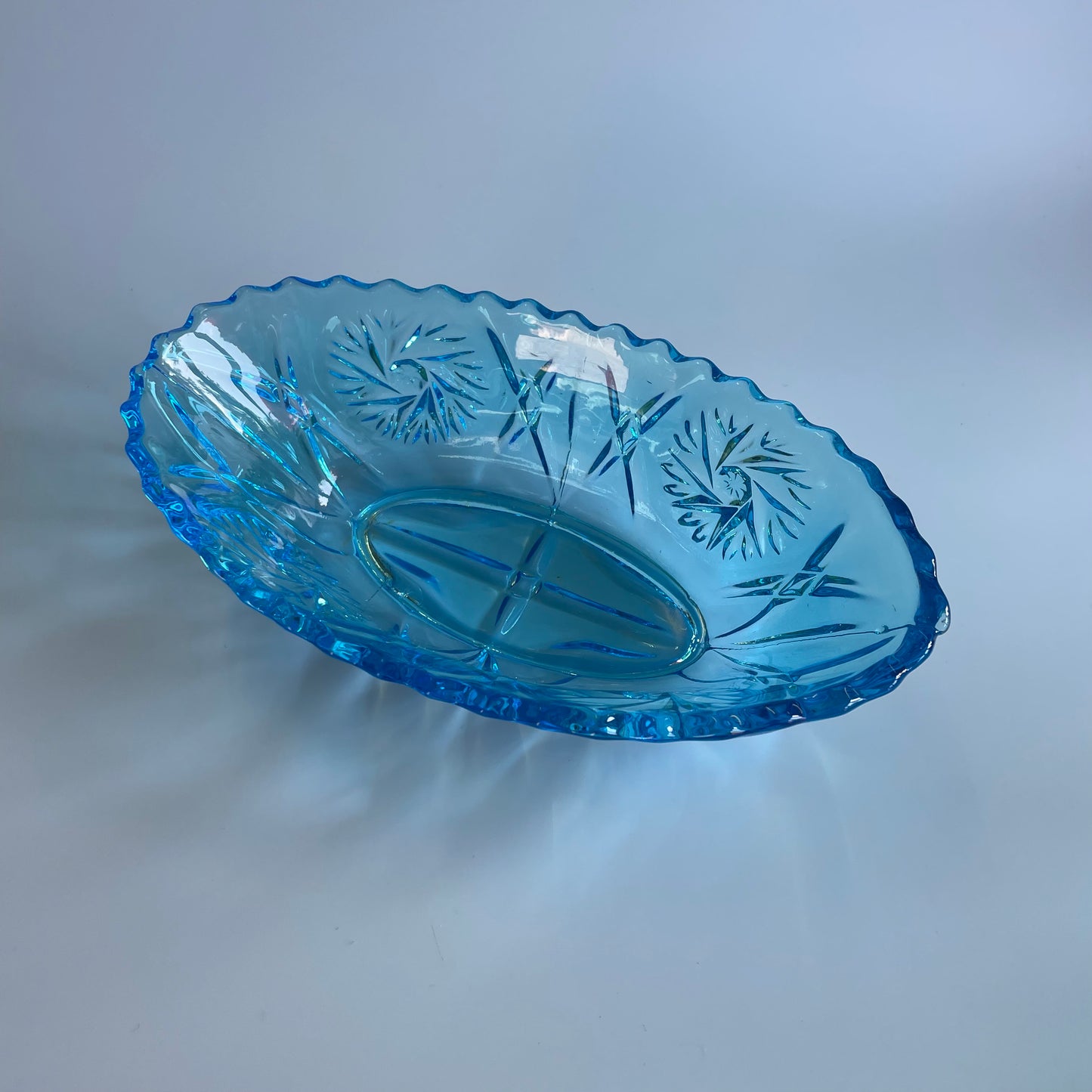 Bright Blue Glass Dish Small