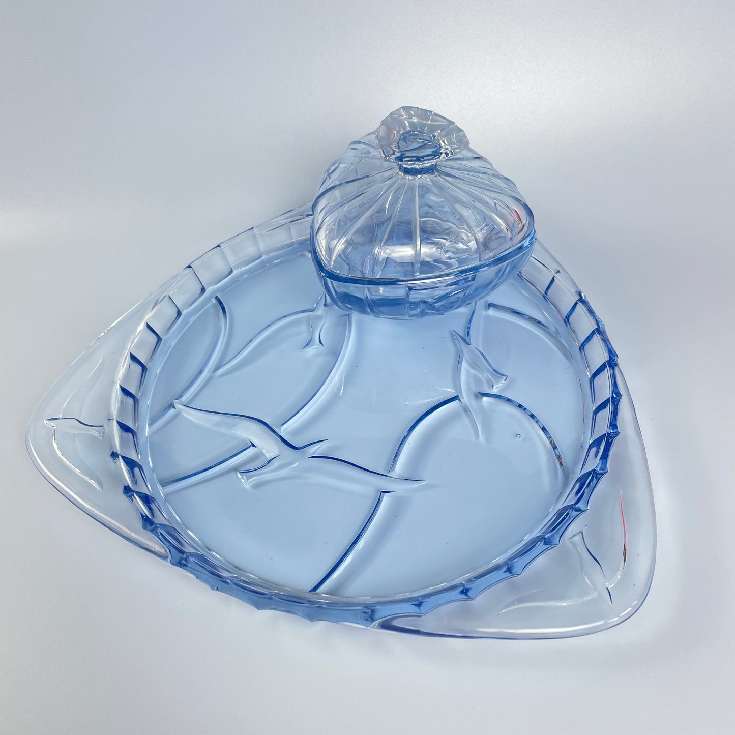 Blue Glass Dressing Table Set