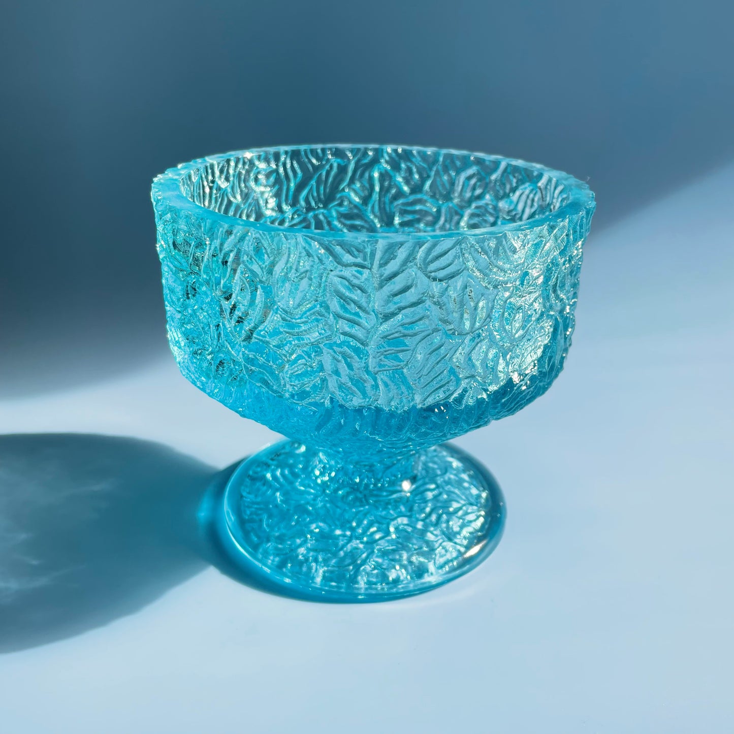 Blue Glass Rose Bowl