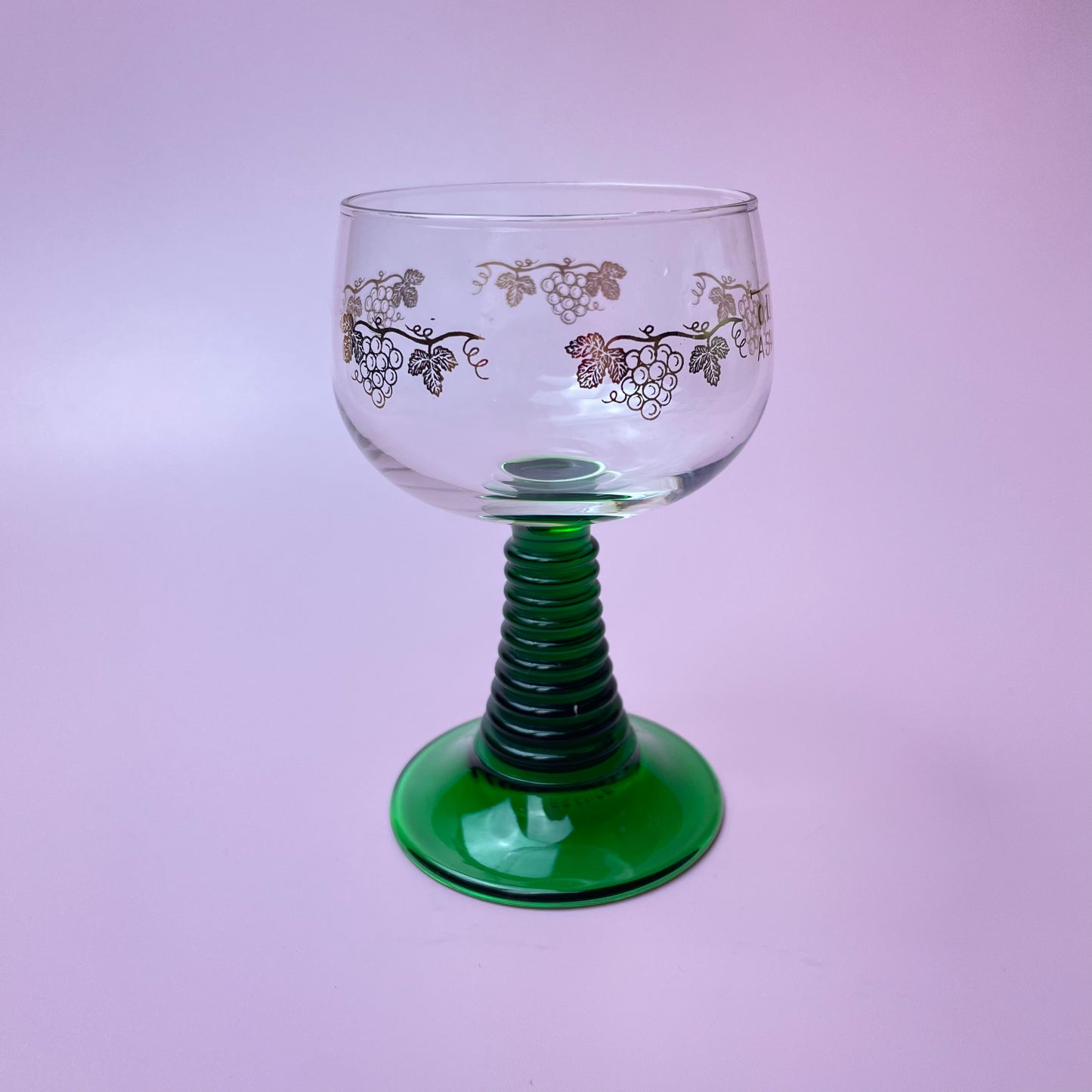 Green Stem Short Beehive Stem Glass