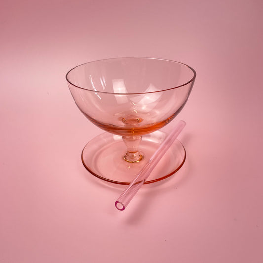 Vintage Sundae Coloured Glasses Drip Tray Cocktail